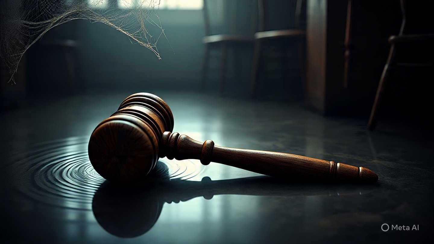 a_judge_s_gavel_half_submerged_in_dark_water